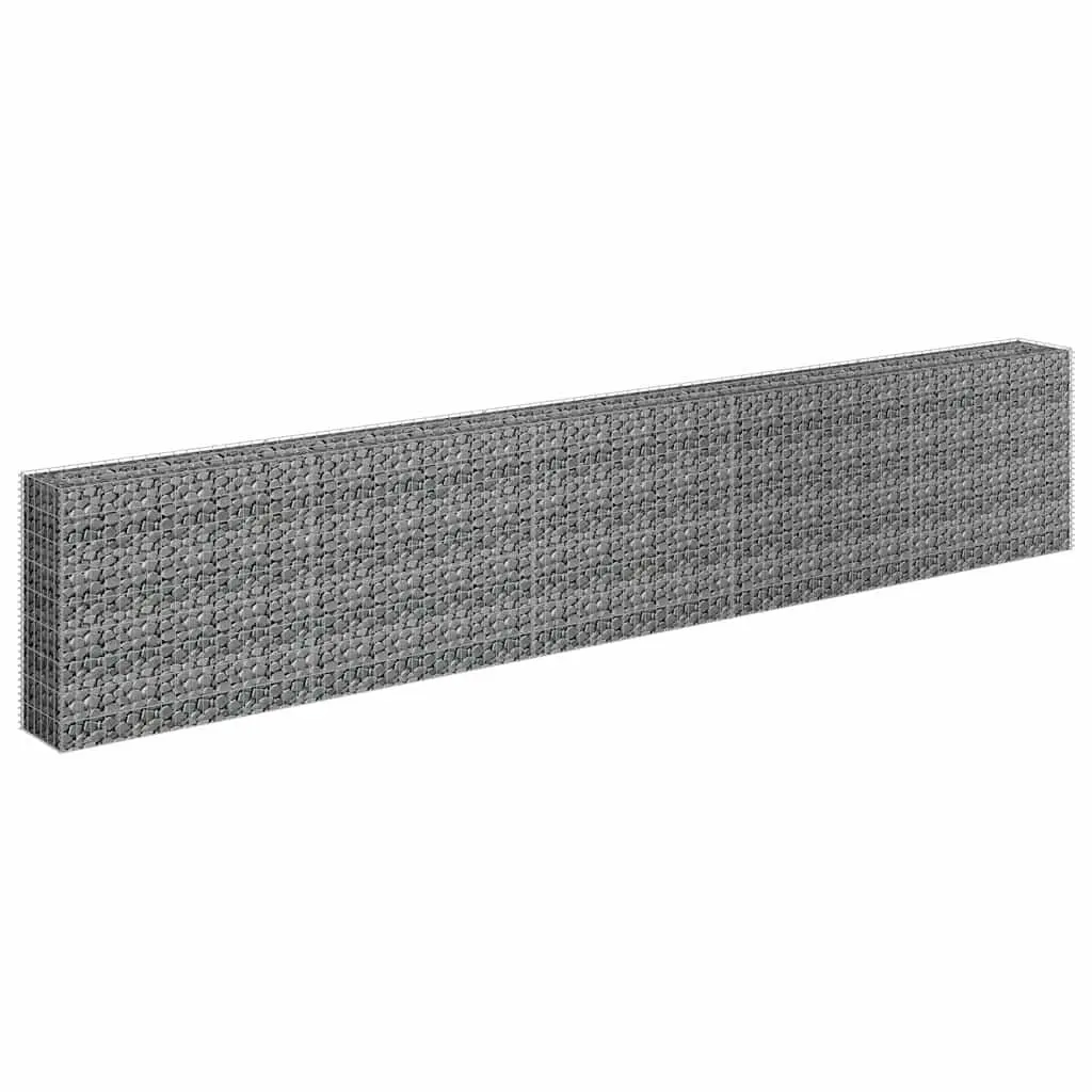Gabion Raised Bed Garden Planter Silver Galvanised Steel 450x30x90cm
