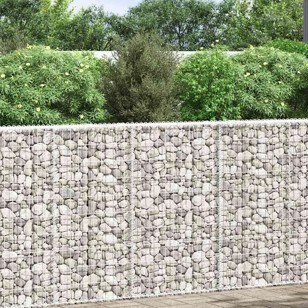 Gabion Raised Bed Garden Planter Outdoor Patio Trapezium Shape Silver Galvanised Steel 100 x 20 x 100 cm