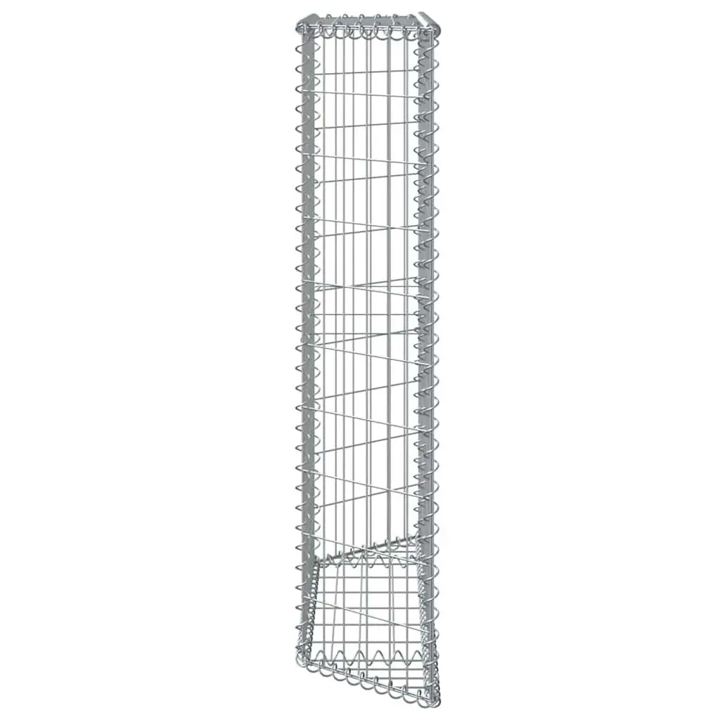 Gabion Raised Bed Garden Planter Outdoor Patio Trapezium Shape Silver Galvanised Steel 100 x 20 x 100 cm