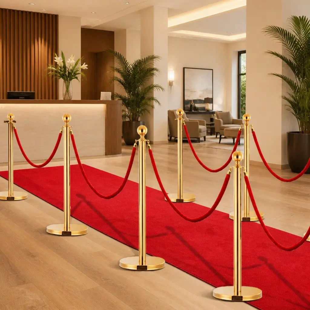 3-Piece Stainless Steel Gold Stanchion Set