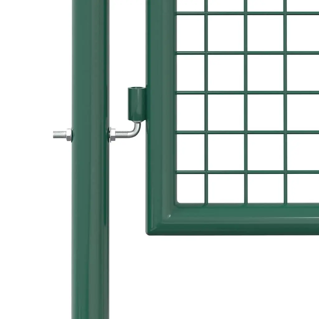 Steel Fence Gate Garden Patio Entryway 100x125cm Heavy Duty Green