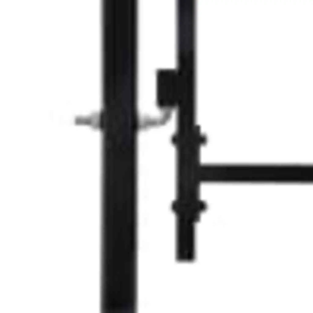 Double Door Garden Gate Outdoor Security Barrier Black 2995 x 2495 cm