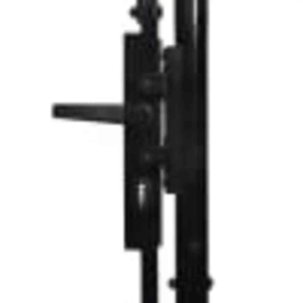 Double Door Garden Gate Outdoor Security Barrier Black 2995 x 2495 cm