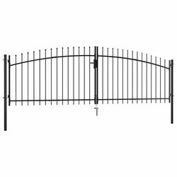 Double Door Fence Gate Specifications: 400x199.5cm Black Steel