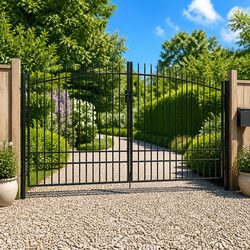 Specifications for Double Door Fence Gate Black 400x249.5cm