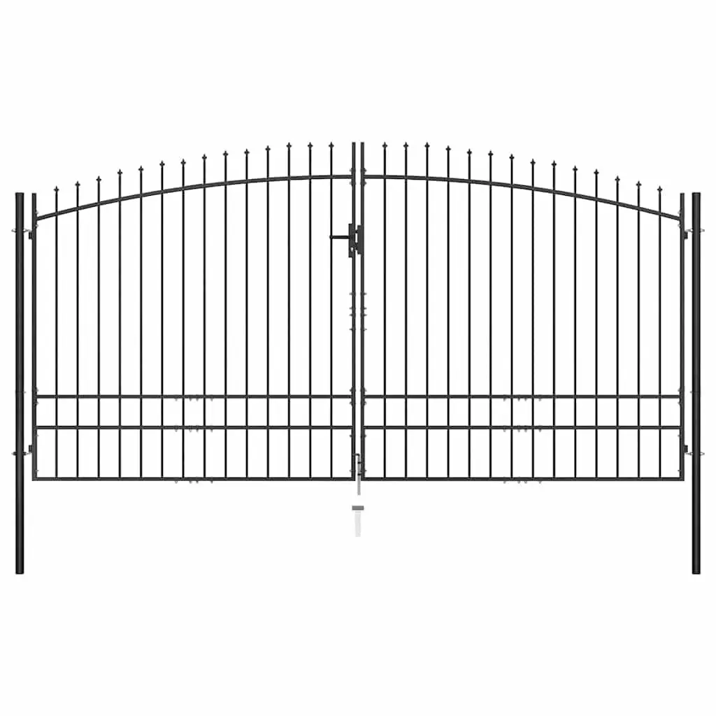 Double Door Fence Gate Black 400x249.5cm