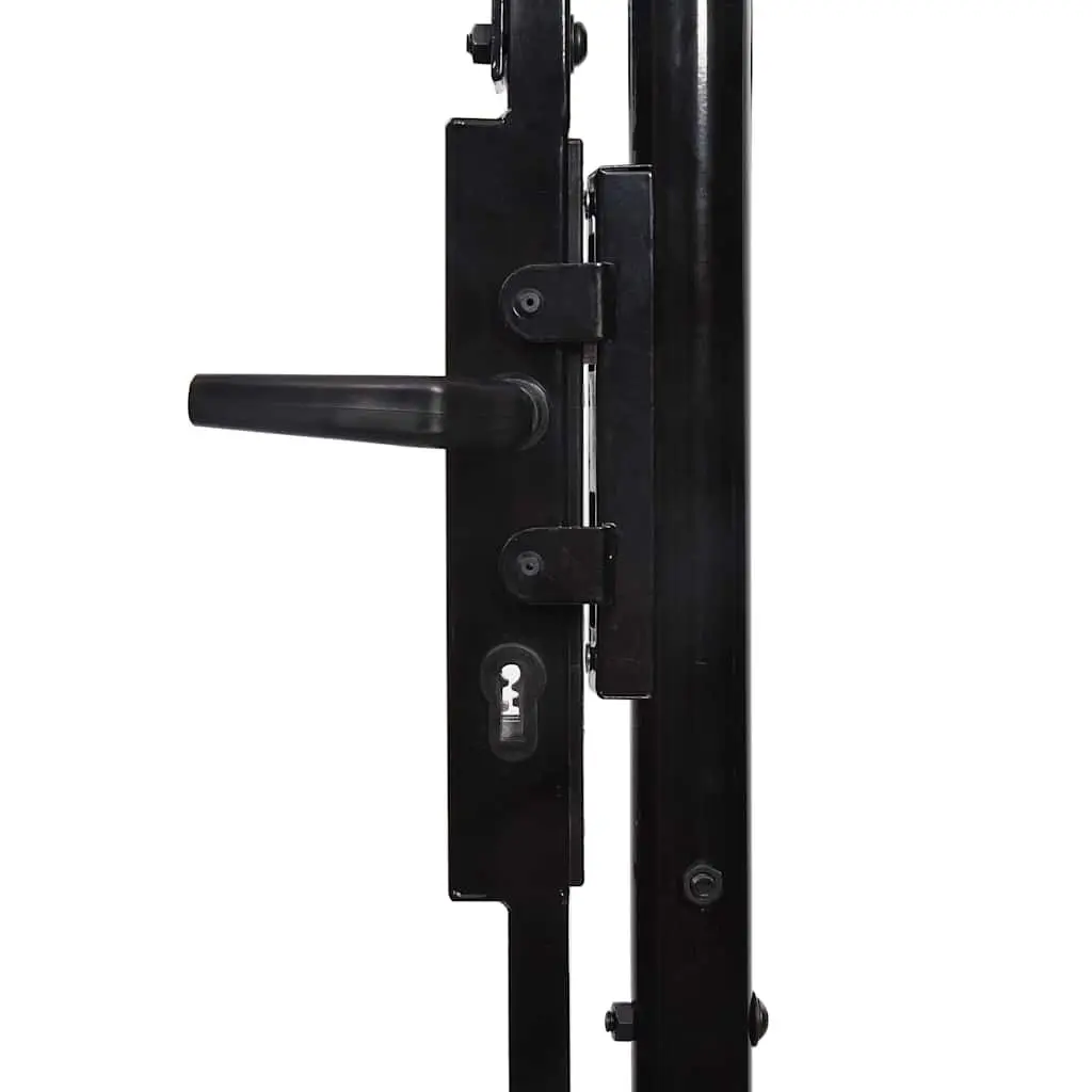 Double Door Fence Gate Black 400x249.5cm