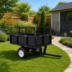 Tipping Trailer for Lawn Mowers with 300kg Load Capacity