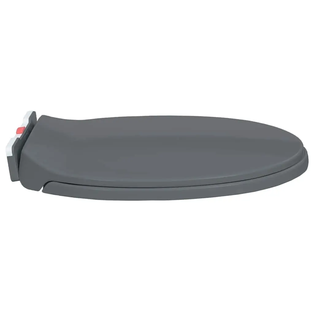 Soft-Close Toilet Seat Quick Release Grey Oval Standard Bowl Bathroom