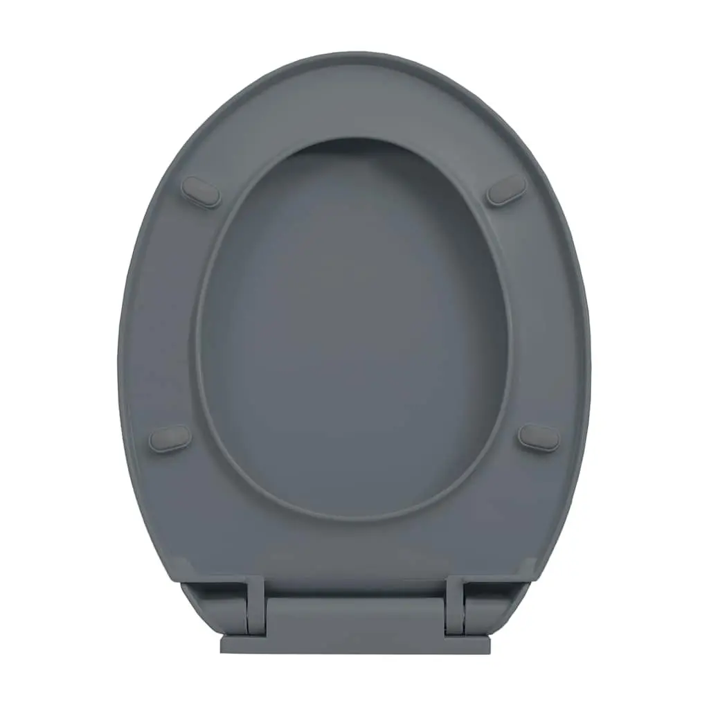Soft-Close Toilet Seat Quick Release Grey Oval Standard Bowl Bathroom