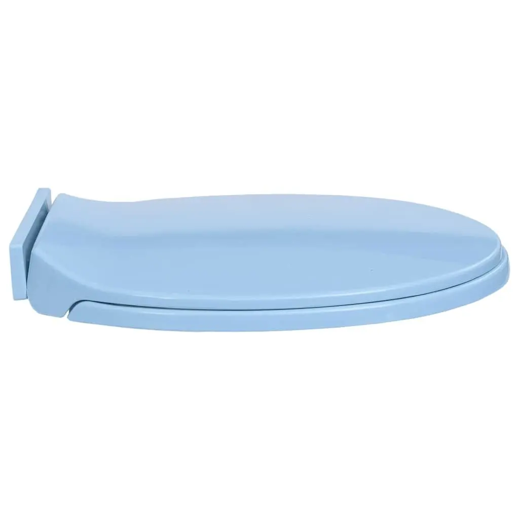 Toilet Seat Blue Oval Standard Size Soft Close for Home and Commercial Use
