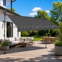 Manual Retractable Awning: 350cm Wide with Integrated Lights