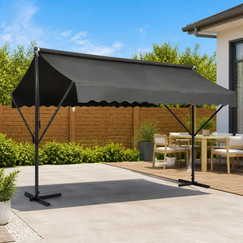 Free Standing Awning 400x300 cm Outdoor Patio Garden Sunshade Anthracite