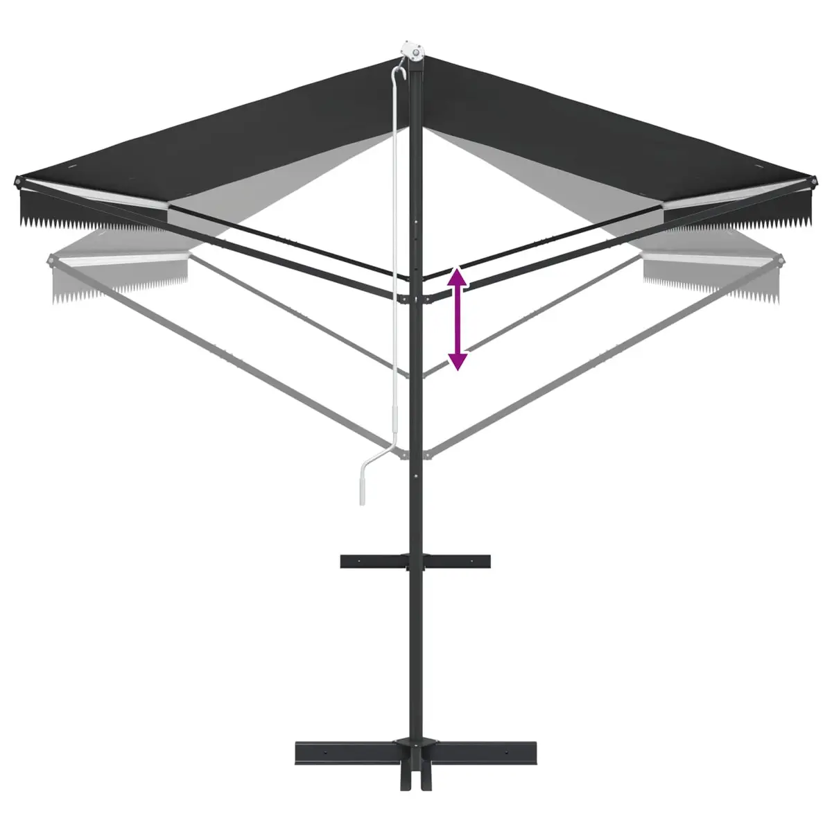 Free Standing Awning 500x300 cm Outdoor Garden Patio Sunshade Canopy Anthracite