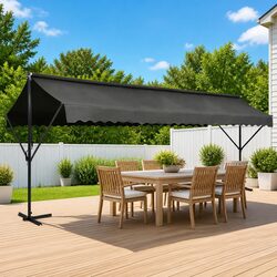 600x300 cm Free Standing Awning in Anthracite - Specs Included