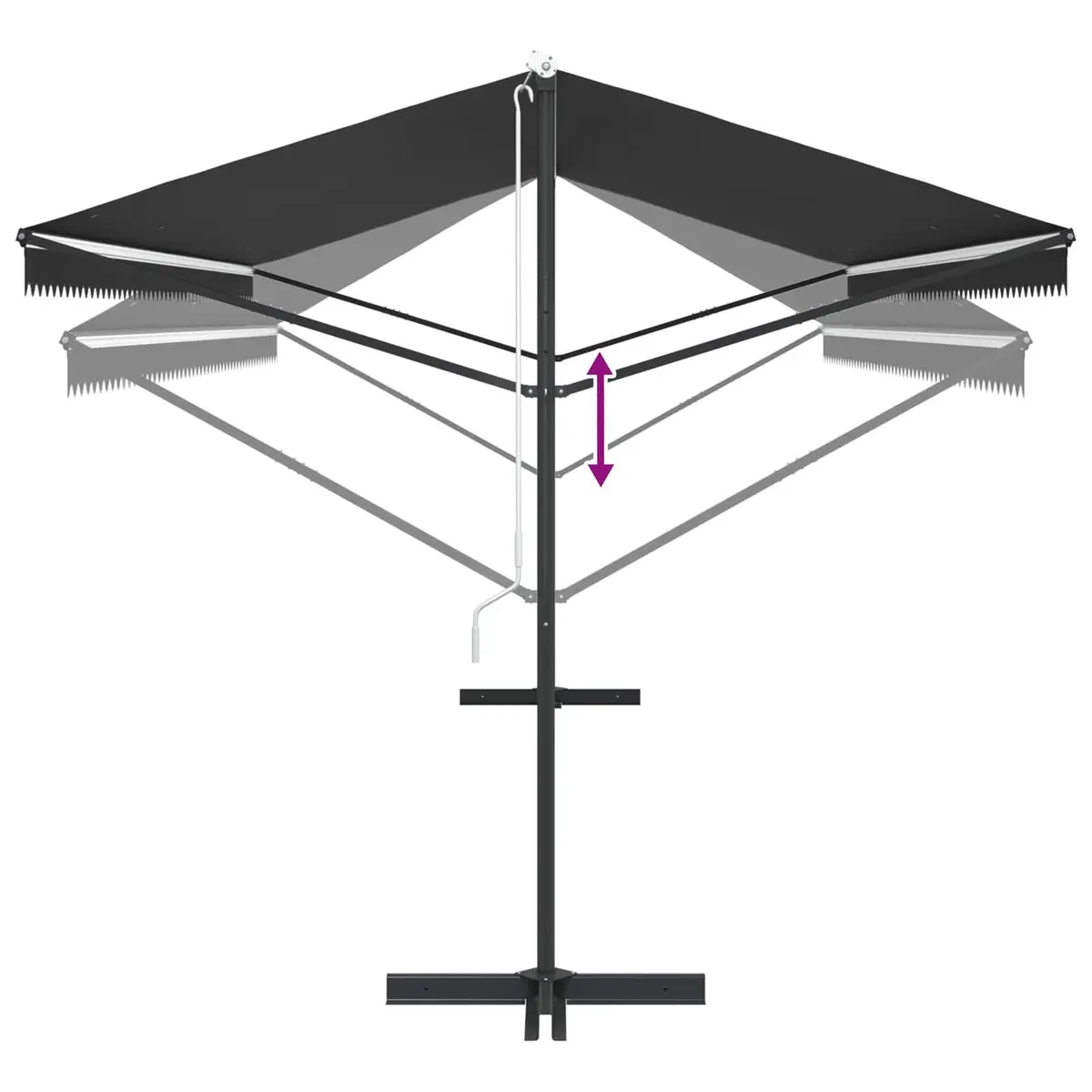 Free Standing Awning Garden Patio 600x300 cm Anthracite