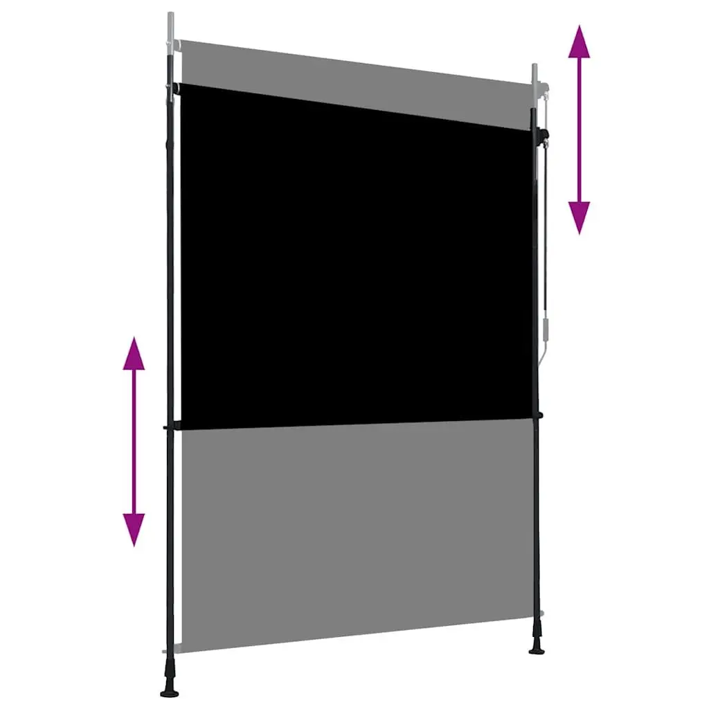 Outdoor Roller Blind 150x270cm Anthracite Hand Crank Patio Balcony Shade Privacy