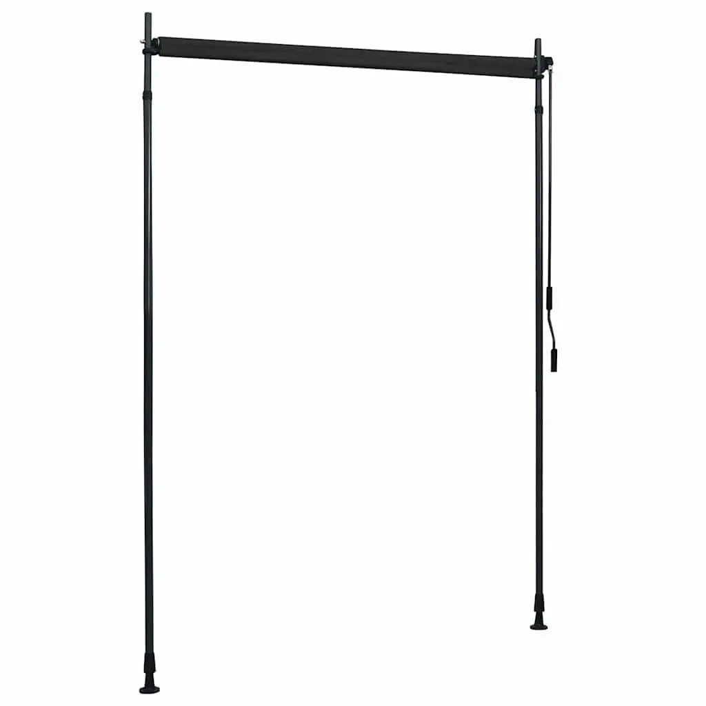 Outdoor Roller Blind 150x270cm Anthracite Hand Crank Patio Balcony Shade Privacy