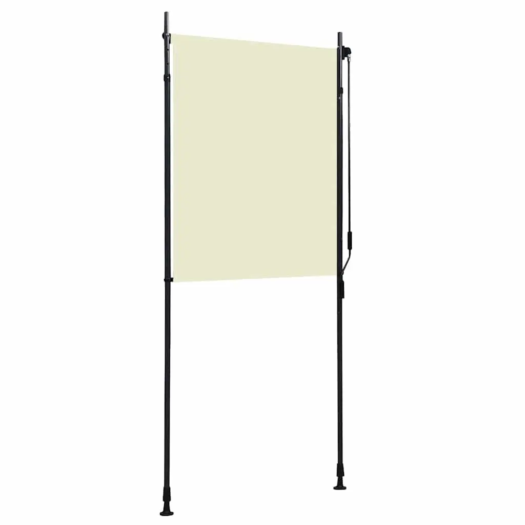 Outdoor Roller Blind 100x270 cm Cream Hand Crank Patio Shade Privacy Balcony