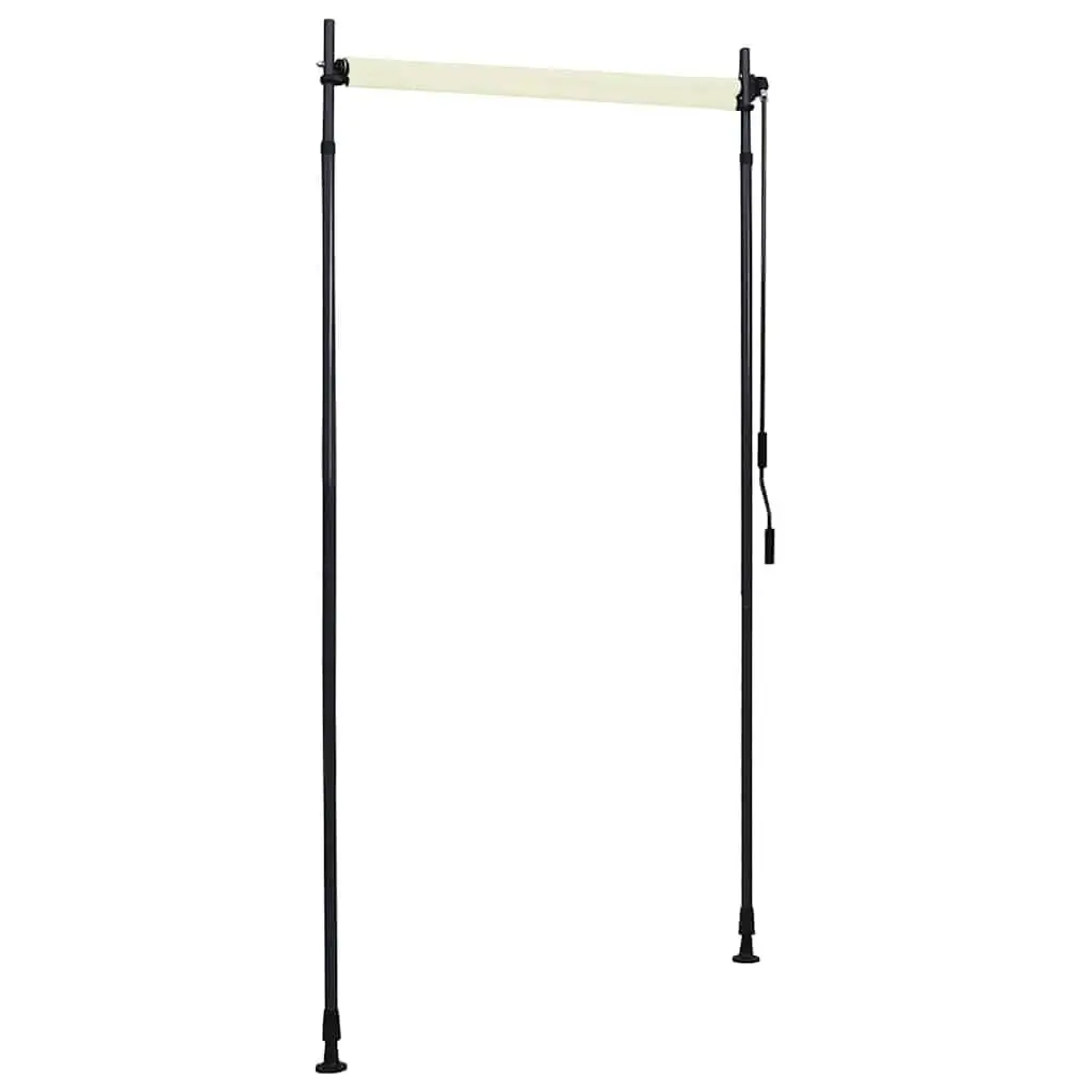 Outdoor Roller Blind 100x270 cm Cream Hand Crank Patio Shade Privacy Balcony