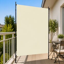 Outdoor Roller Blind 150x270cm - Cream Shade with Hand Crank