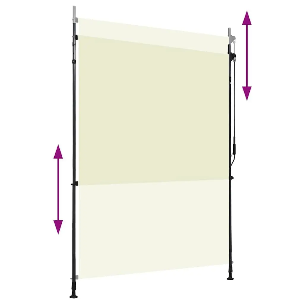 Outdoor Roller Blind for Patio Balcony 150x270cm Cream Shade Hand Crank Privacy