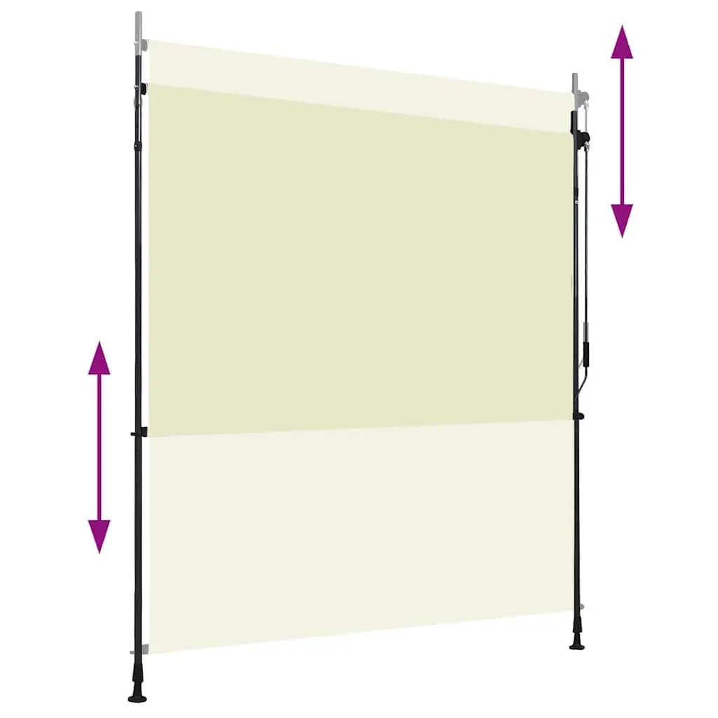 Outdoor Roller Blind 200x270cm Cream Hand Crank Patio Balcony Pergola Shade