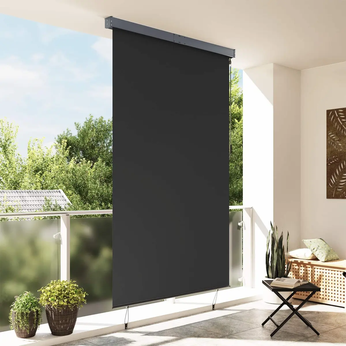 Outdoor Roller Blind for Patio Garden Balcony 160x250 cm Anthracite