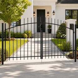Specifications of Black Heavy-Duty Steel Double Garden Gate