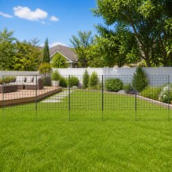 Garden Fence Panel Set 77.5x64 cm – 5 Panels and 6 Posts