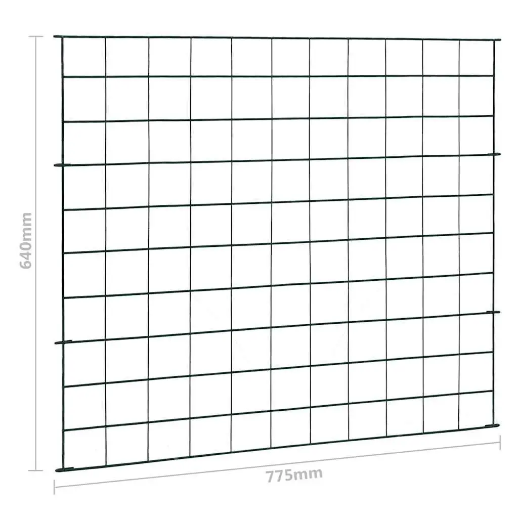 Garden Fence Panel Set 77.5x64 cm Green Outdoor Barrier Enclosure Protection