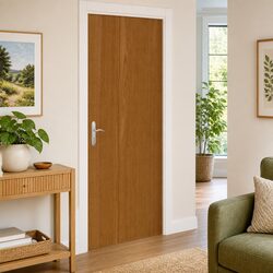 Self-Adhesive PVC Door Film 210x90cm in Light Oak