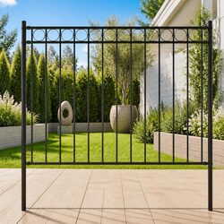 Specifications for Steel Garden Fence Panel 1.7x1m Black