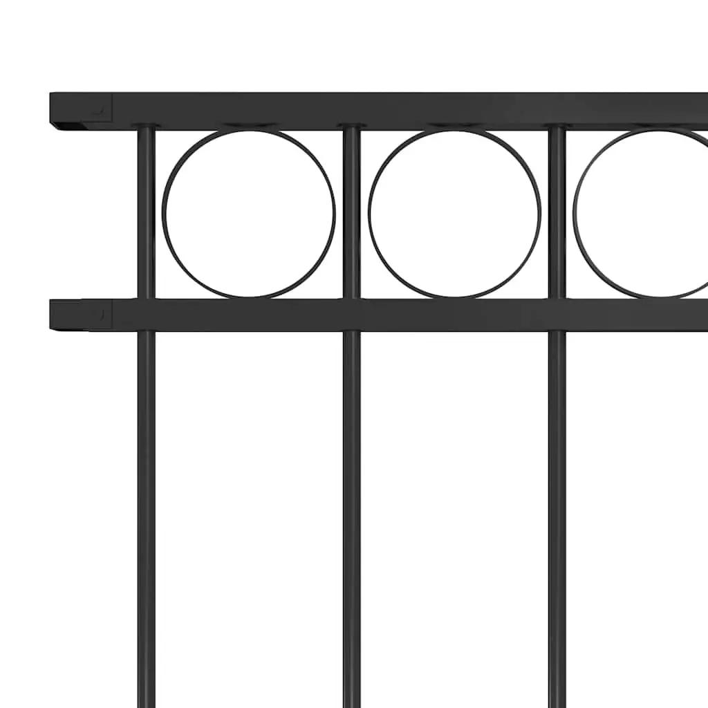 Steel Fence Panel Garden Patio Partition Black 1.7x1m Weather Resistant Durable