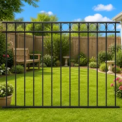 Dimensions and Features of Black Steel Fence Panel 1.7x1.2m