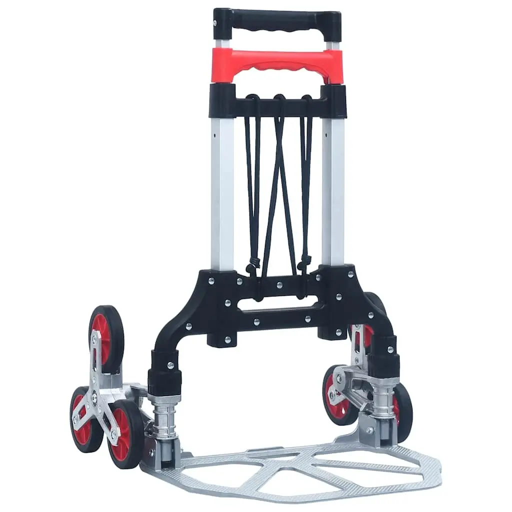 Foldable Stair Climbing Cart for Transport 70kg Capacity Portable Hand Trolley Three Wheel