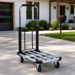 Foldable Hand Truck with 150kg Capacity and Adjustable Handle
