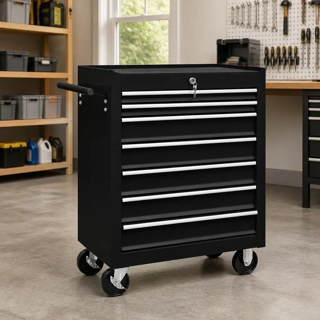 Tool Trolley with 7 Drawers and Lockable System
