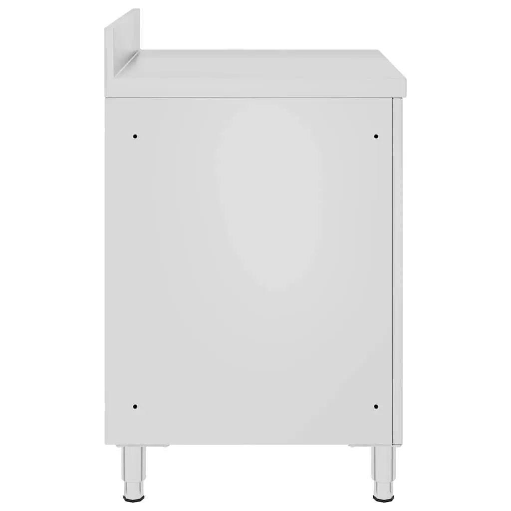 Stainless Steel Commercial Work Table with Storage Cabinet Kitchen 60x60x96cm