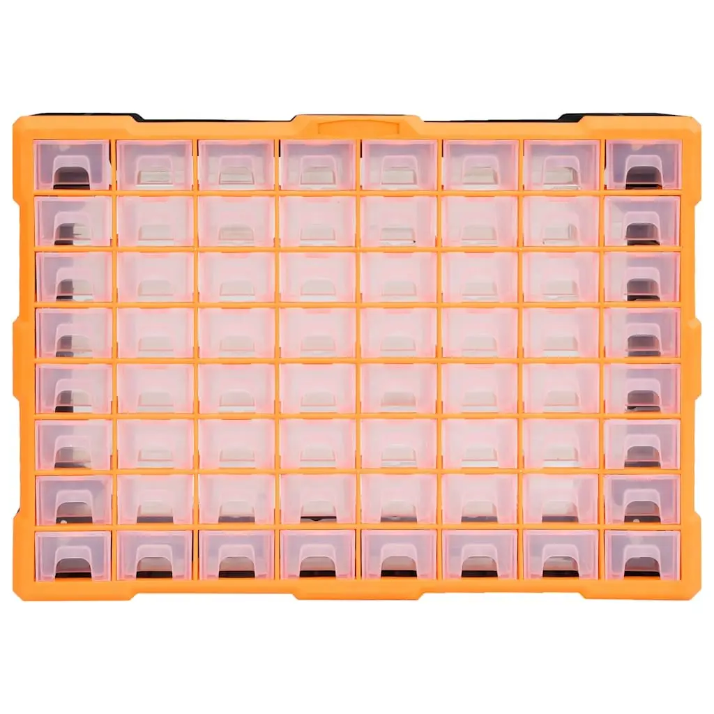 Multi-Drawer Organiser with 64 Clear Drawers for Tools