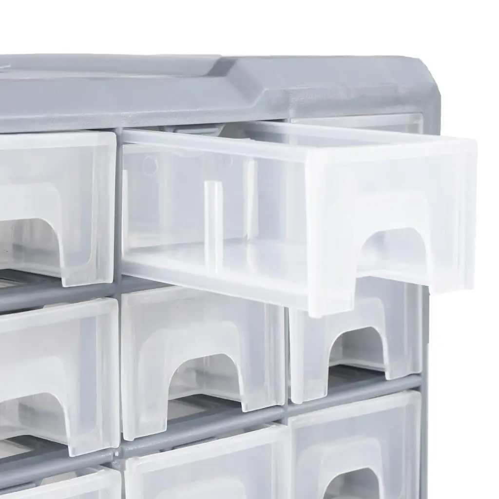 64 Drawer Multi-Compartment Tool Organiser Storage Box Cabinet Grey 52x16x37.5cm