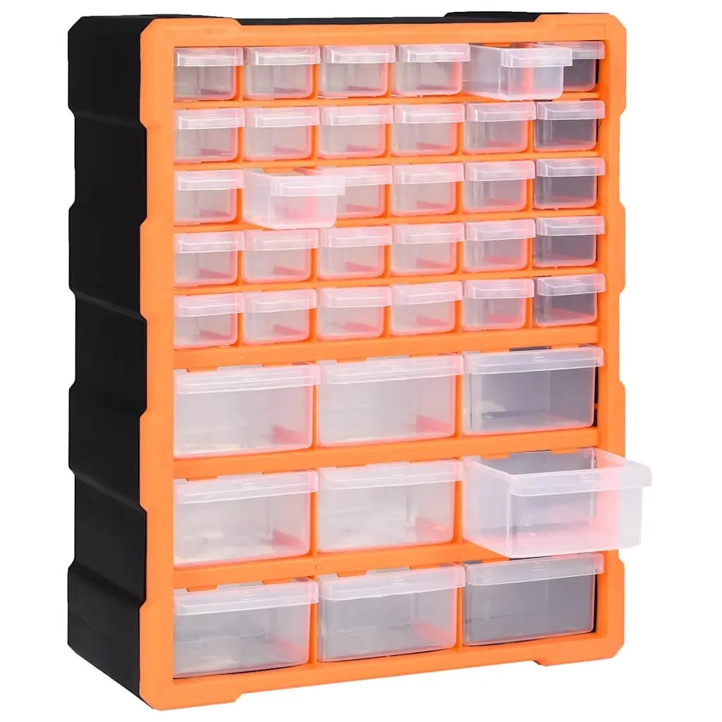 Multi-Drawer Organiser for Tools and Hardware 39 Drawers Orange