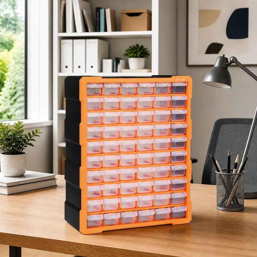 Multi-Drawer Organiser Tool Storage Box 60 Drawers Wall Mount Hardware Cabinet