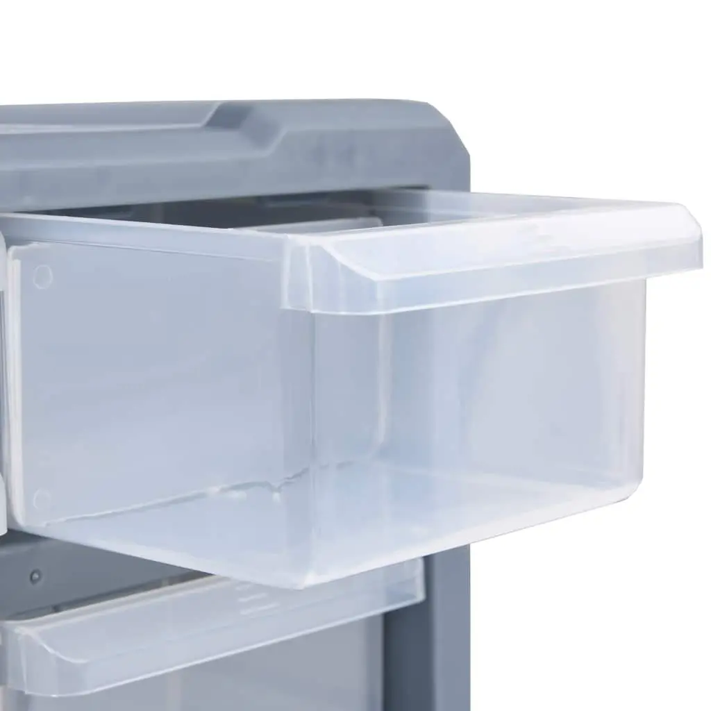 60 Drawer Tool Organiser Storage Box Grey Workshop Use 38x16x47.5cm