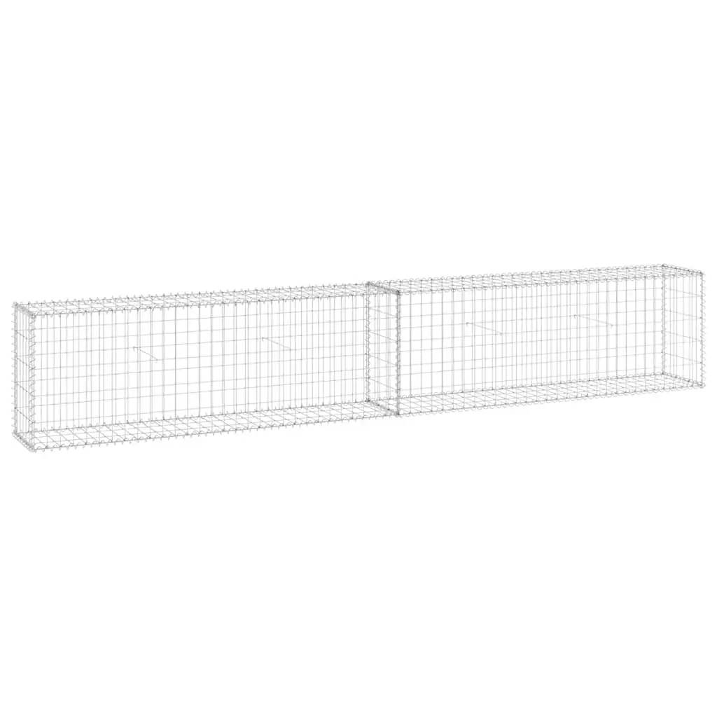 Gabion Wall Fence Panel for Garden 300x30x50 cm Silver