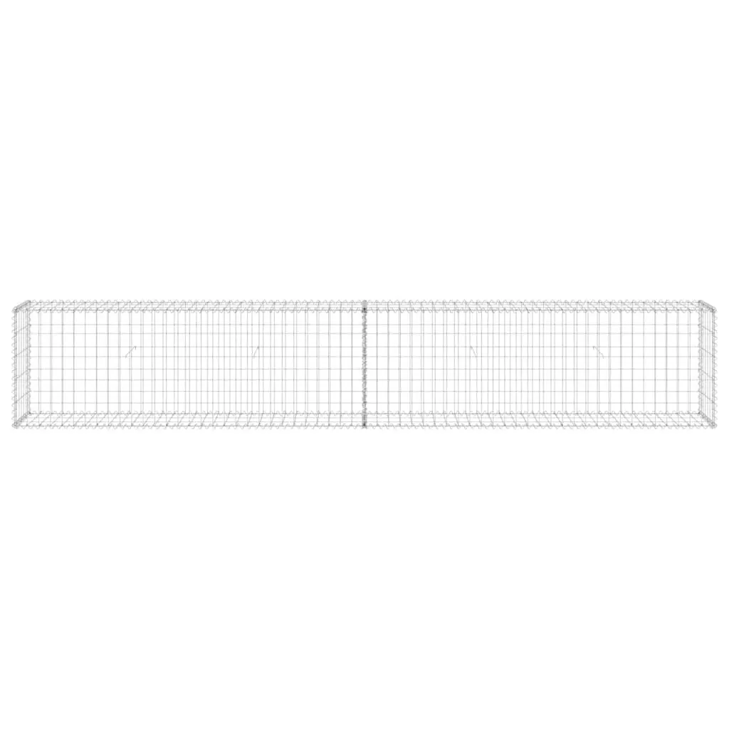 Gabion Wall Fence Panel for Garden 300x30x50 cm Silver