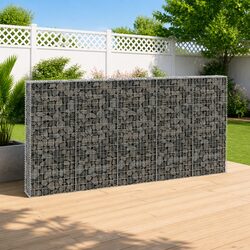 Gabion Wall Panel 300x30x150cm - Galvanised Steel Design