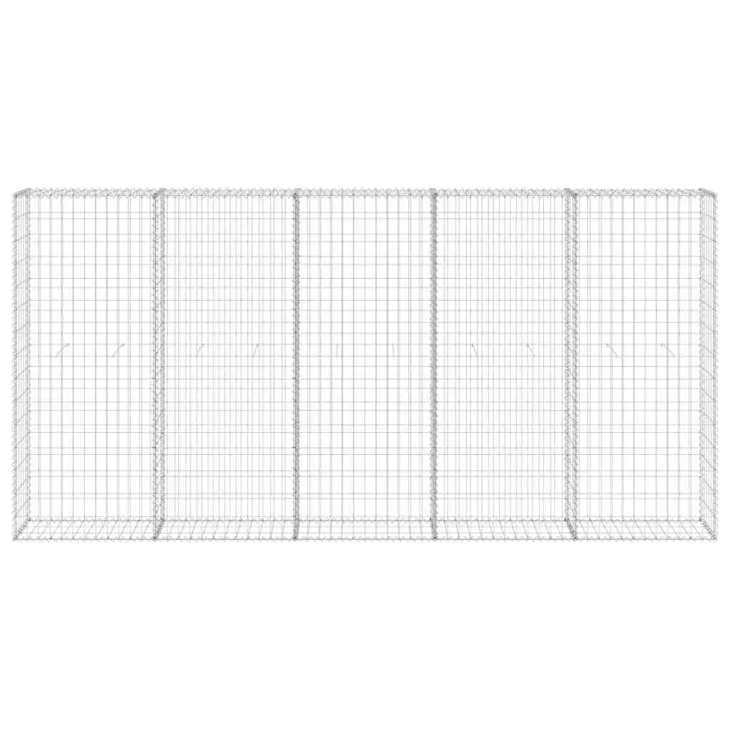 Gabion Wall Fence Panel Galvanised Steel Retaining Barrier 300x30x150cm Silver