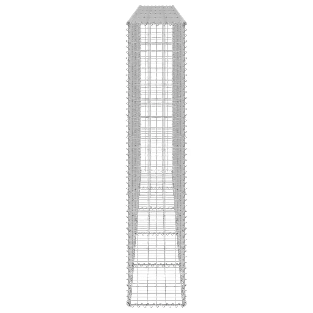 Gabion Wall Fence Panel Galvanised Steel Retaining Barrier 300x30x150cm Silver