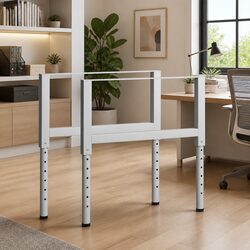 Metal Work Bench Frame with Adjustable Height Grey